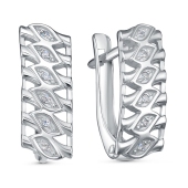 Серьги из серебра с фианитами