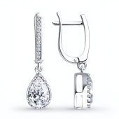 Серьги из серебра с фианитами