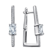 Серьги из серебра с фианитами