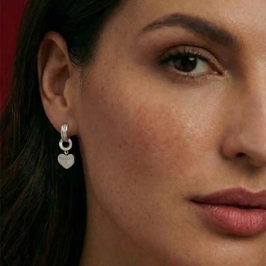 Серьги из серебра с фианитами