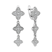 Серьги из серебра с фианитами