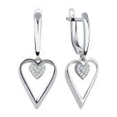 Серьги из серебра с фианитами