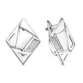 Серьги из серебра с фианитами