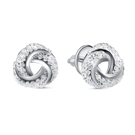 Серьги из серебра с фианитами