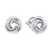 Серьги из серебра с фианитами