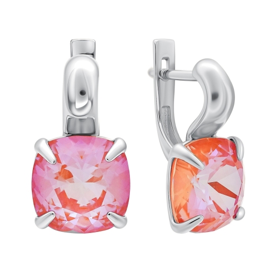 Серьги из серебра с ювелирными кристаллами