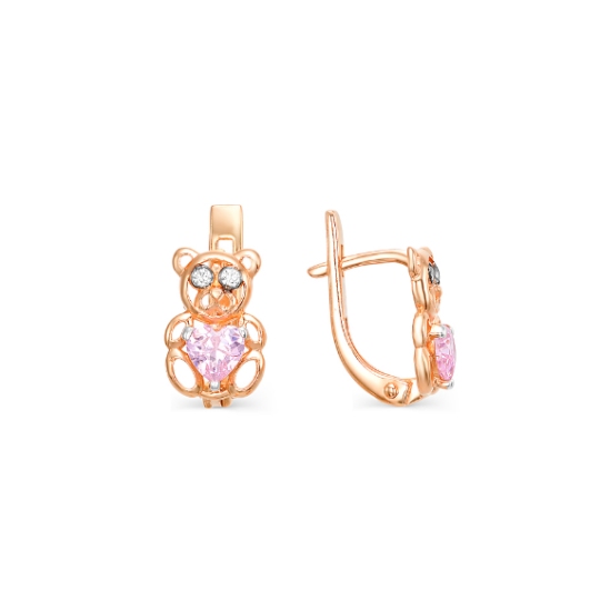 Серьги из золота с фианитами