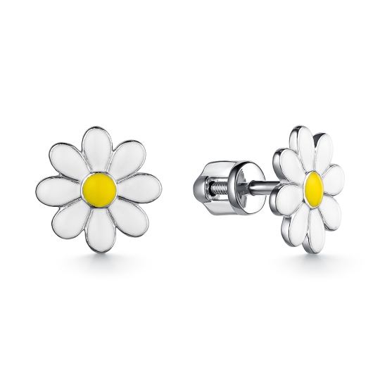 Серьги из серебра с эмалью