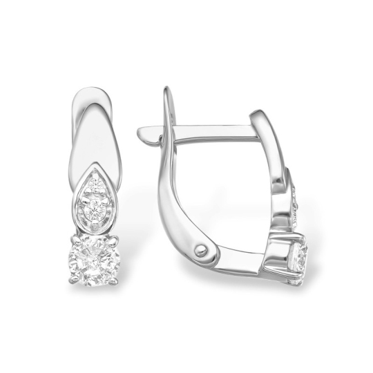 Серьги из серебра с фианитами