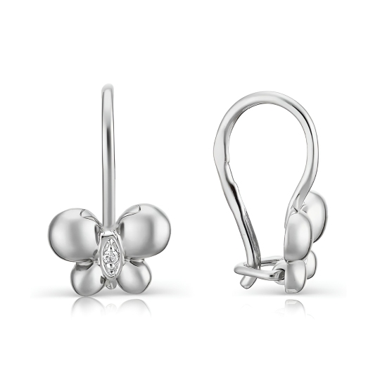 Серьги из серебра с фианитами