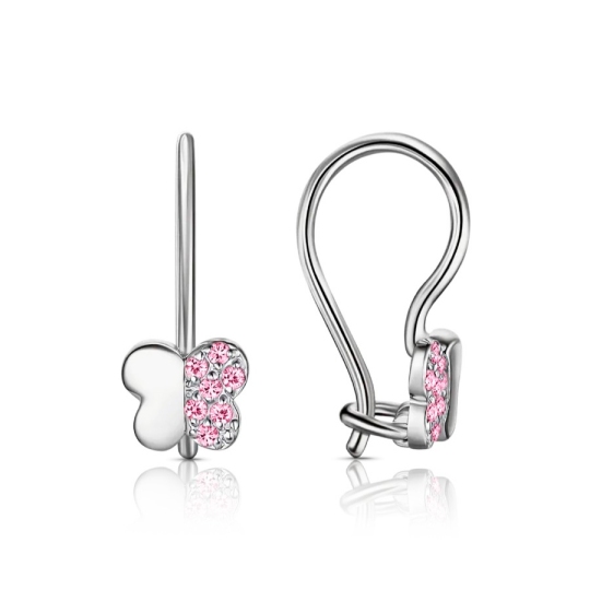 Серьги из серебра с фианитами
