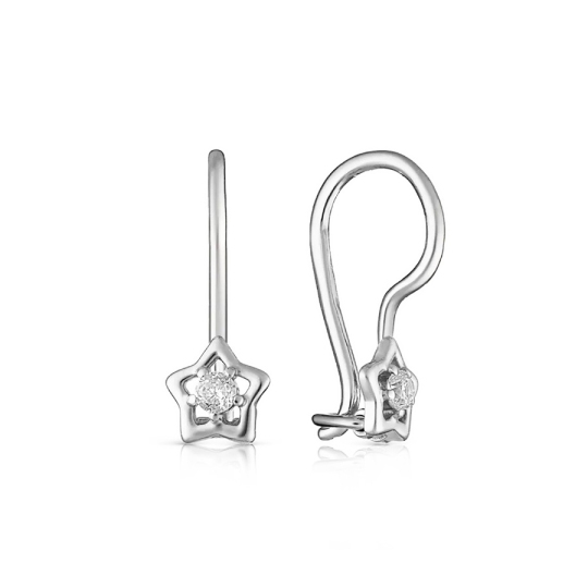 Серьги из серебра с фианитами