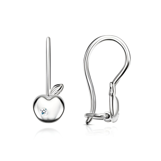 Серьги из серебра с фианитами