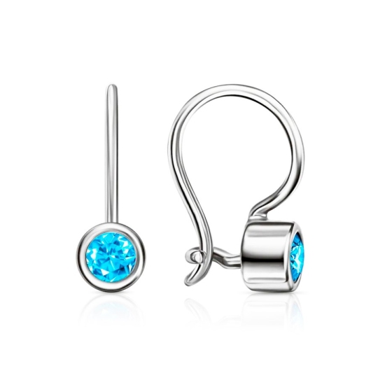 Серьги из серебра с фианитами