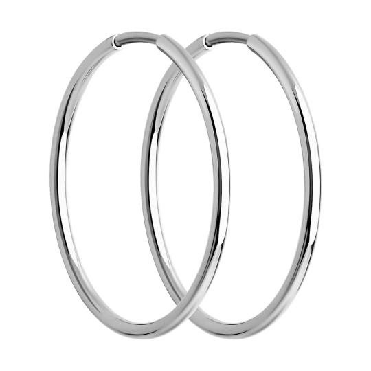 Серьги-конго из белого золота