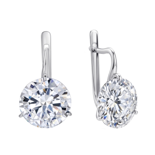 Серьги из серебра с фианитами