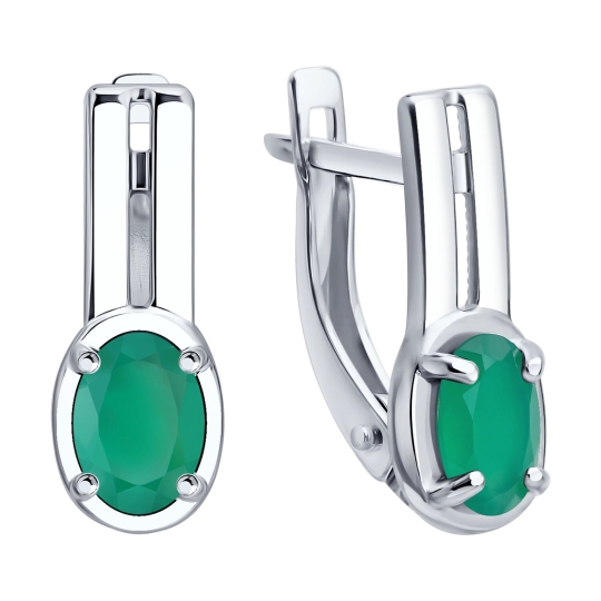 Серьги из серебра с агатами