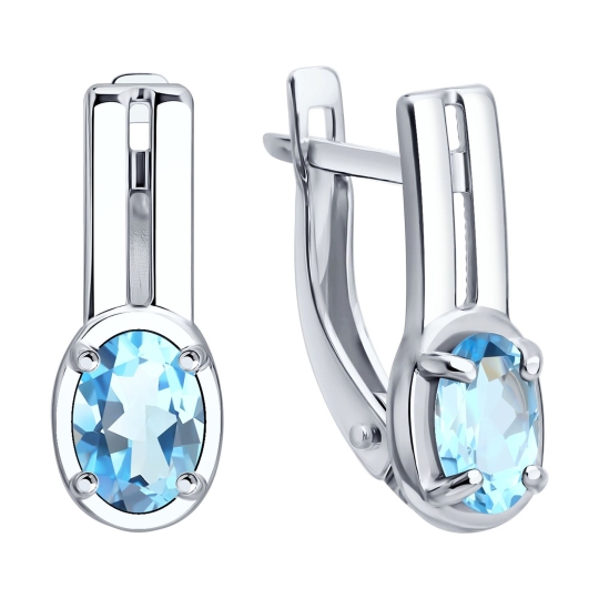 Серьги из серебра с топазами