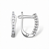 Серьги из серебра с фианитами