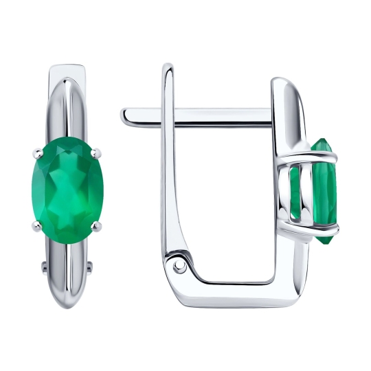 Серьги из серебра с агатами