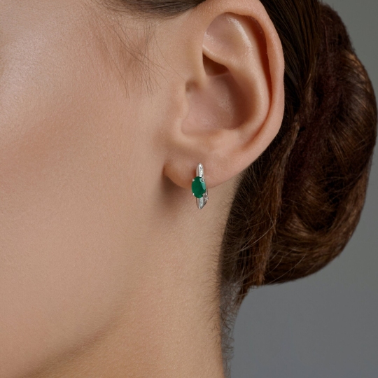 Серьги из серебра с агатами