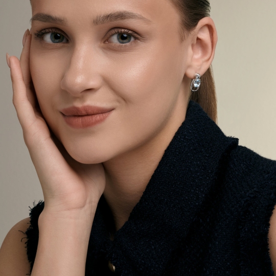 Серьги из серебра с топазами