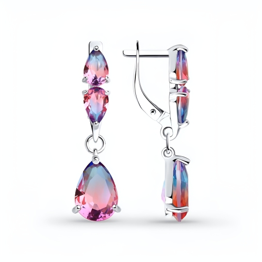 Серьги из серебра с ситаллами