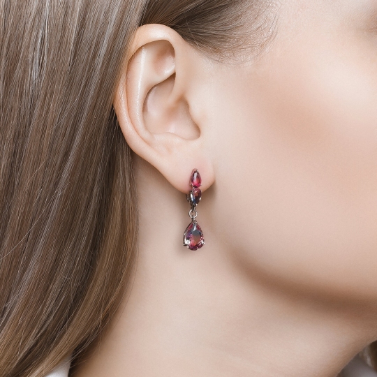 Серьги из серебра с ситаллами