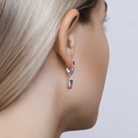 Серьги из серебра с ситаллами
