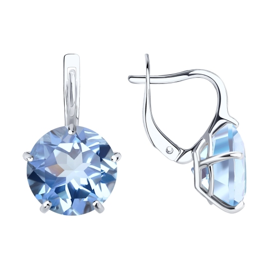 Серьги из серебра с фианитами
