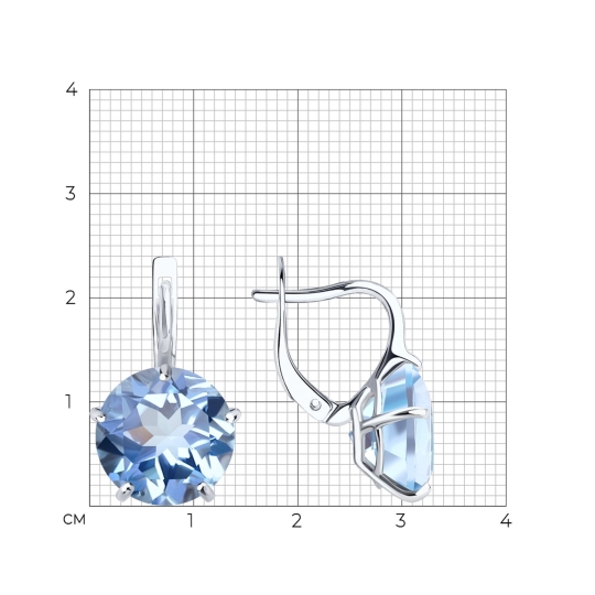 Серьги из серебра с фианитами