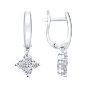 Серьги из серебра с фианитами
