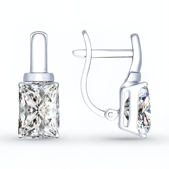 Серьги из серебра с фианитами