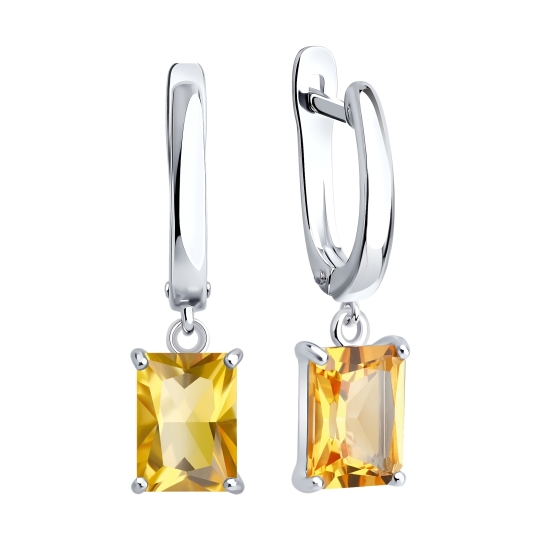 Серьги из серебра с цитринами