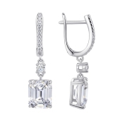 Серьги из серебра с фианитами