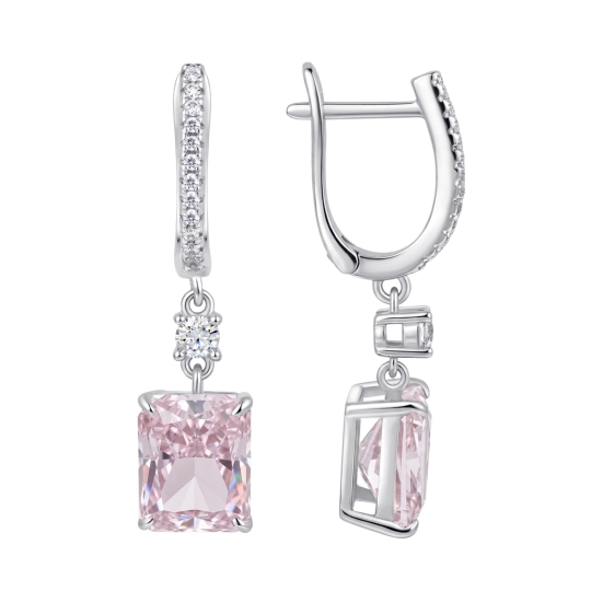 Серьги из серебра с фианитами