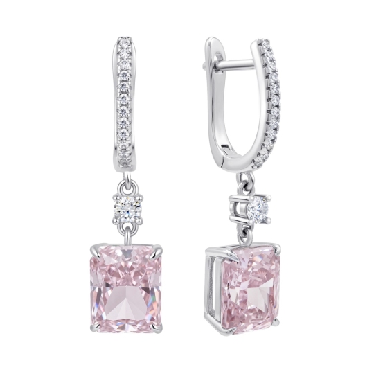 Серьги из серебра с фианитами