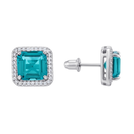 Серьги из серебра с фианитами