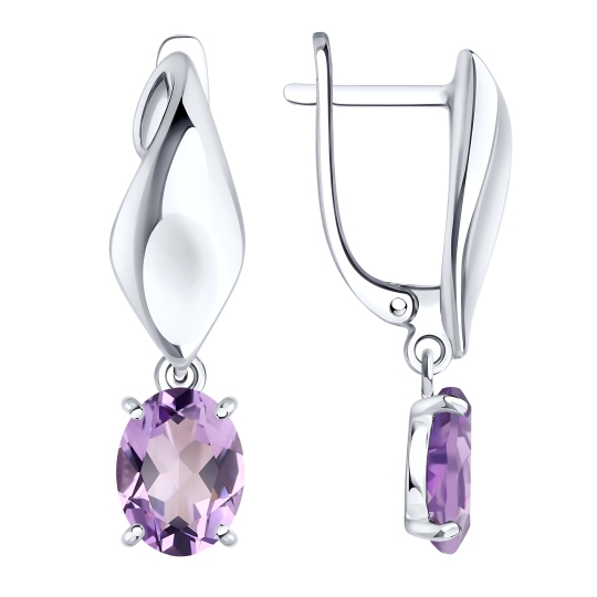 Серьги из серебра с аметистами