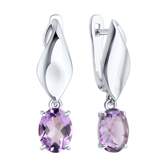 Серьги из серебра с аметистами