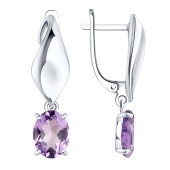 Серьги из серебра с аметистами