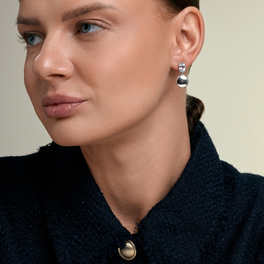 Серьги из серебра с топазами