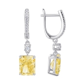 Серьги из серебра с фианитами