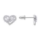 Серьги из серебра с фианитами