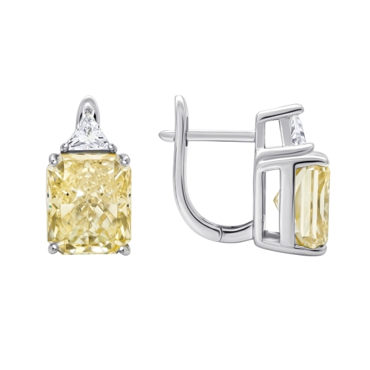 Серьги из серебра с фианитами