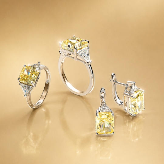 Серьги из серебра с фианитами