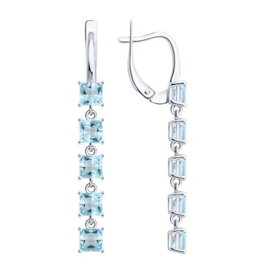 Серьги из серебра с топазами
