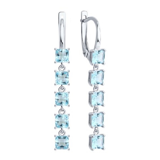 Серьги из серебра с топазами