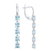 Серьги из серебра с топазами