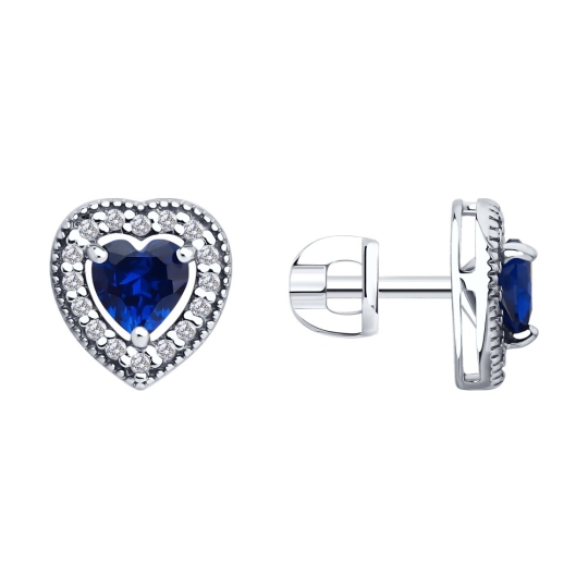 Серьги из серебра с фианитами